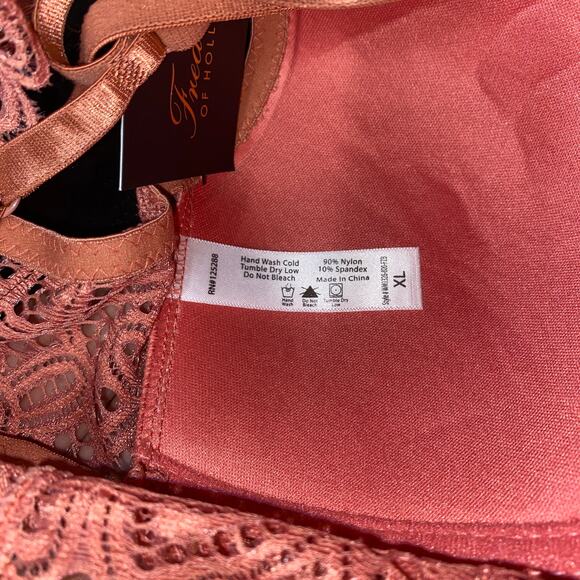 NWT Frederick's of Hollywood Finley Mauve Lace Wireless Bra Bralette Longline XL - Picture 6 of 7